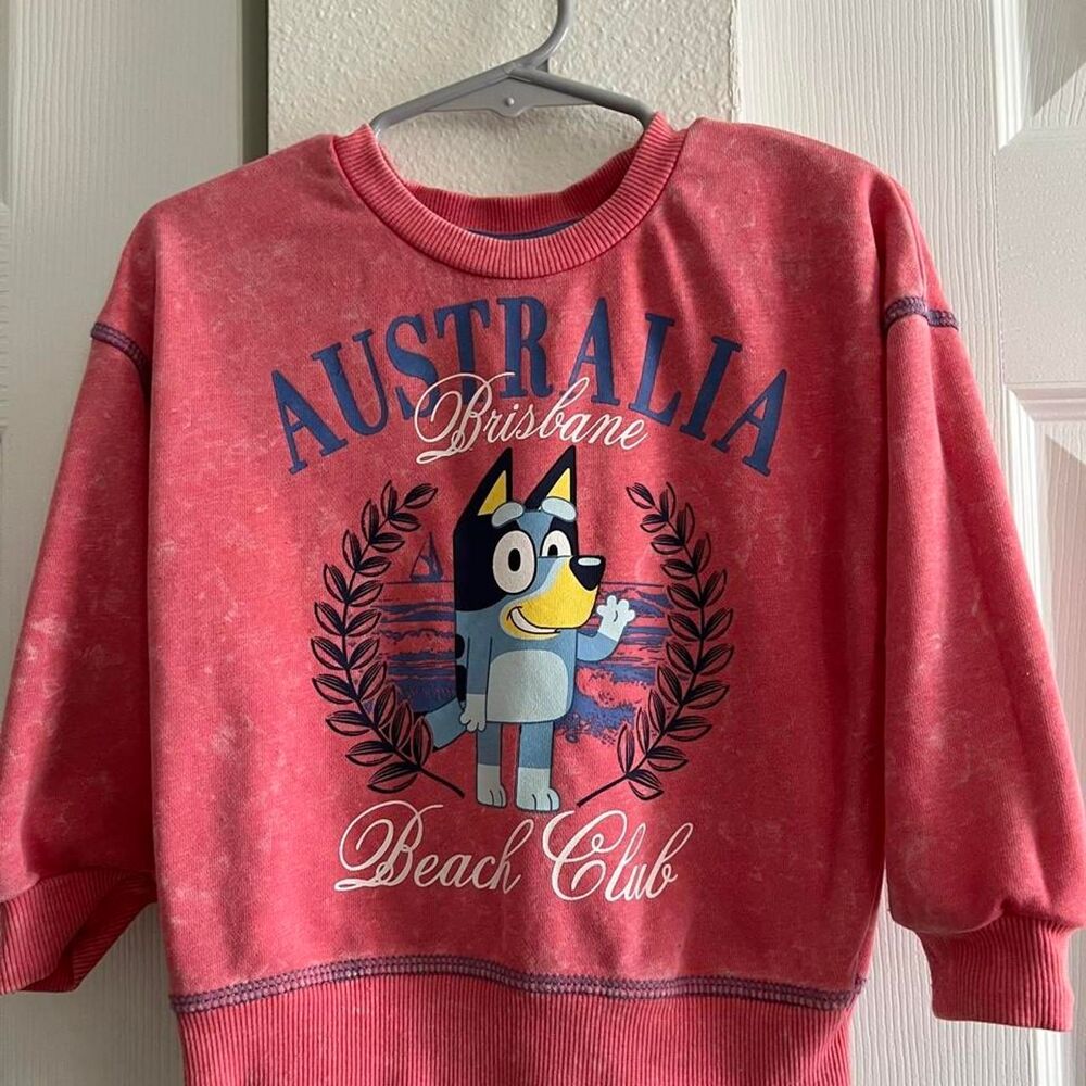 Bluey Women's Pink and Red Sweatshirt
